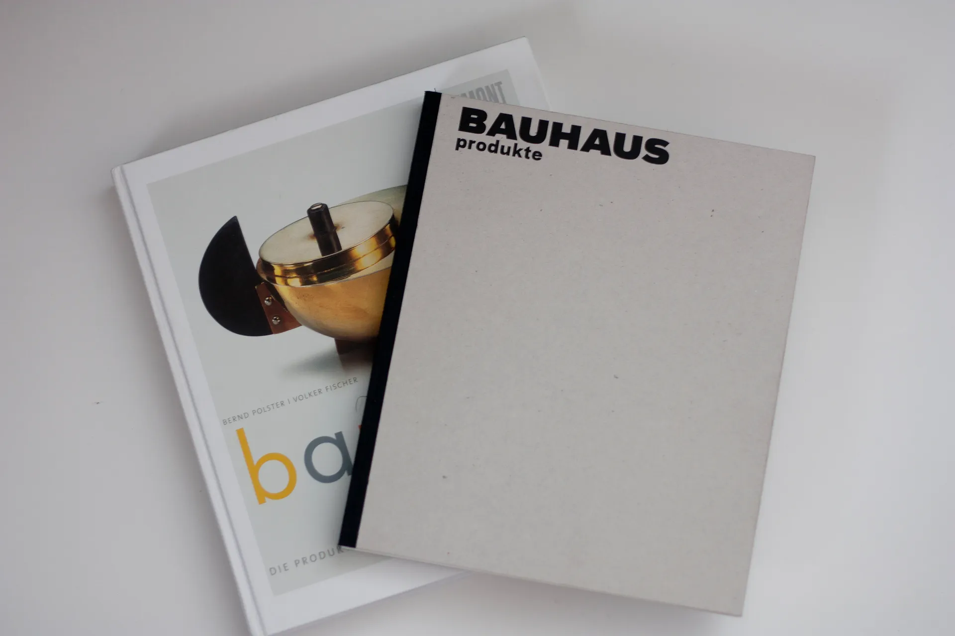 Bauhaus book cover photographed with another publication