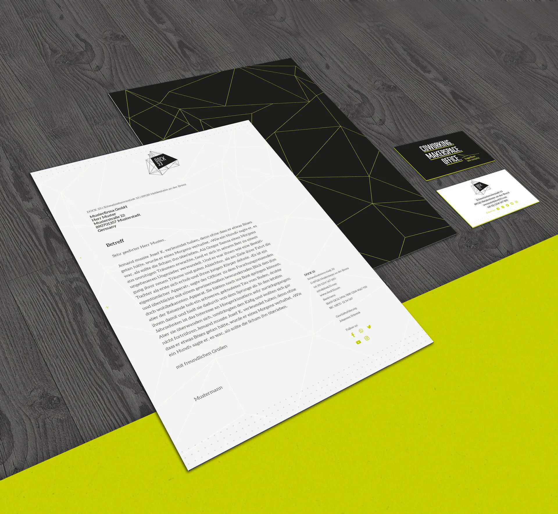 Dock 33 stationery mockup