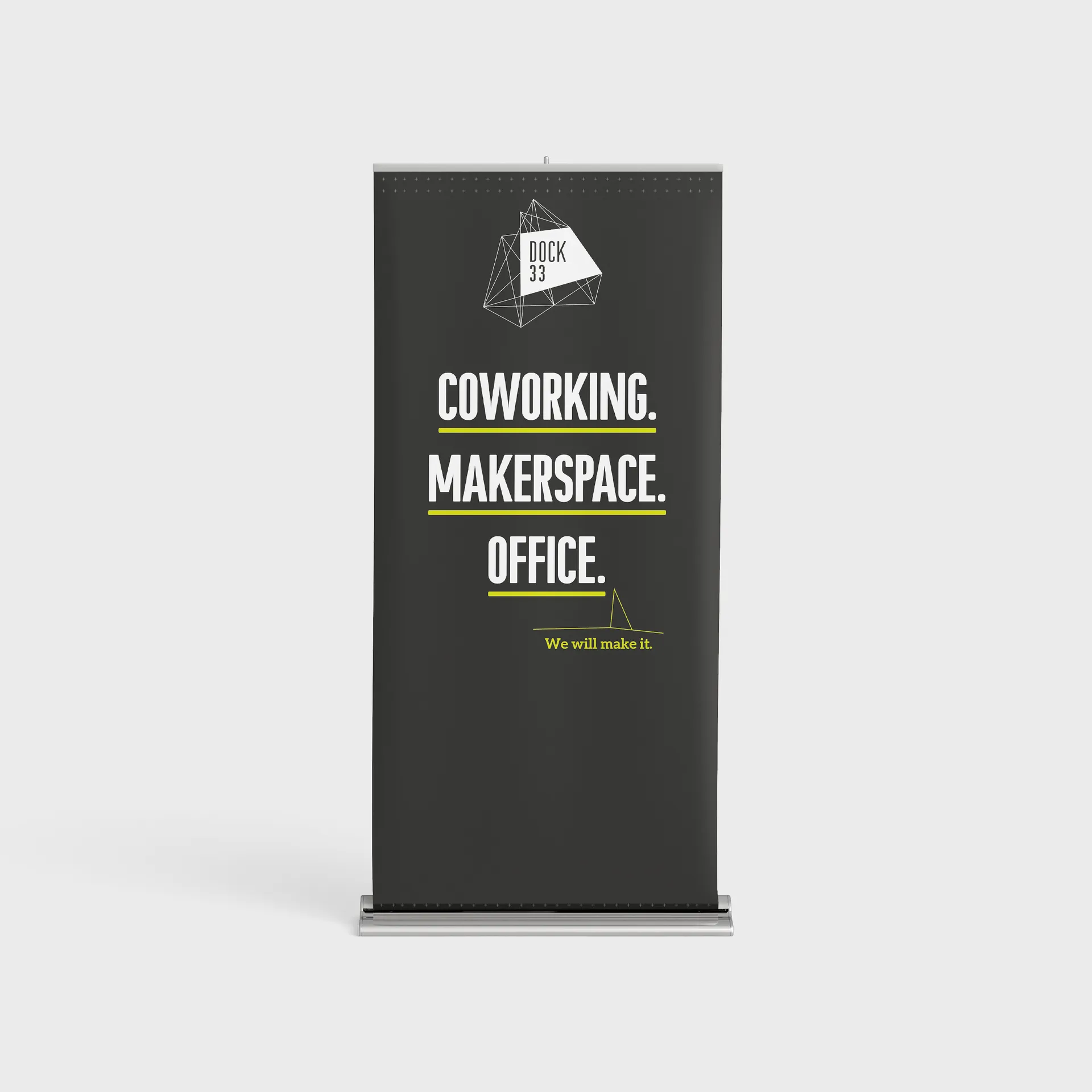 Dock 33 roll-up display mockup