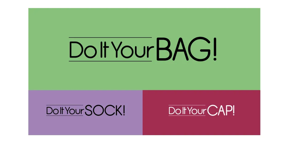 Book concept layout for handbags and sewing accessories