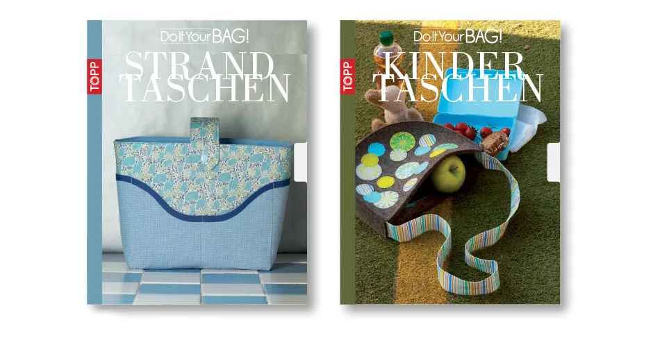 Book series concept cover for a DIY sewing title about handbags and accessories