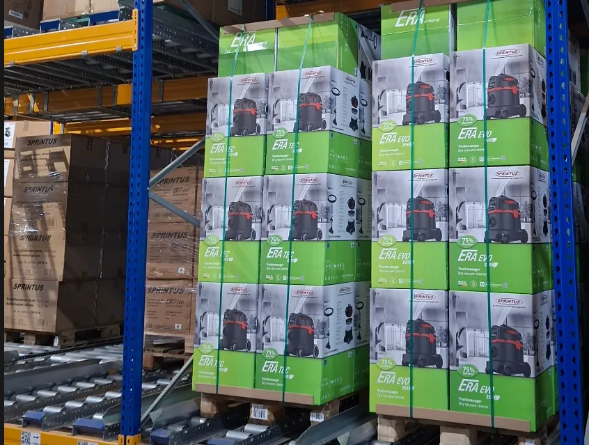 ERA product packaging units on warehouse pallets